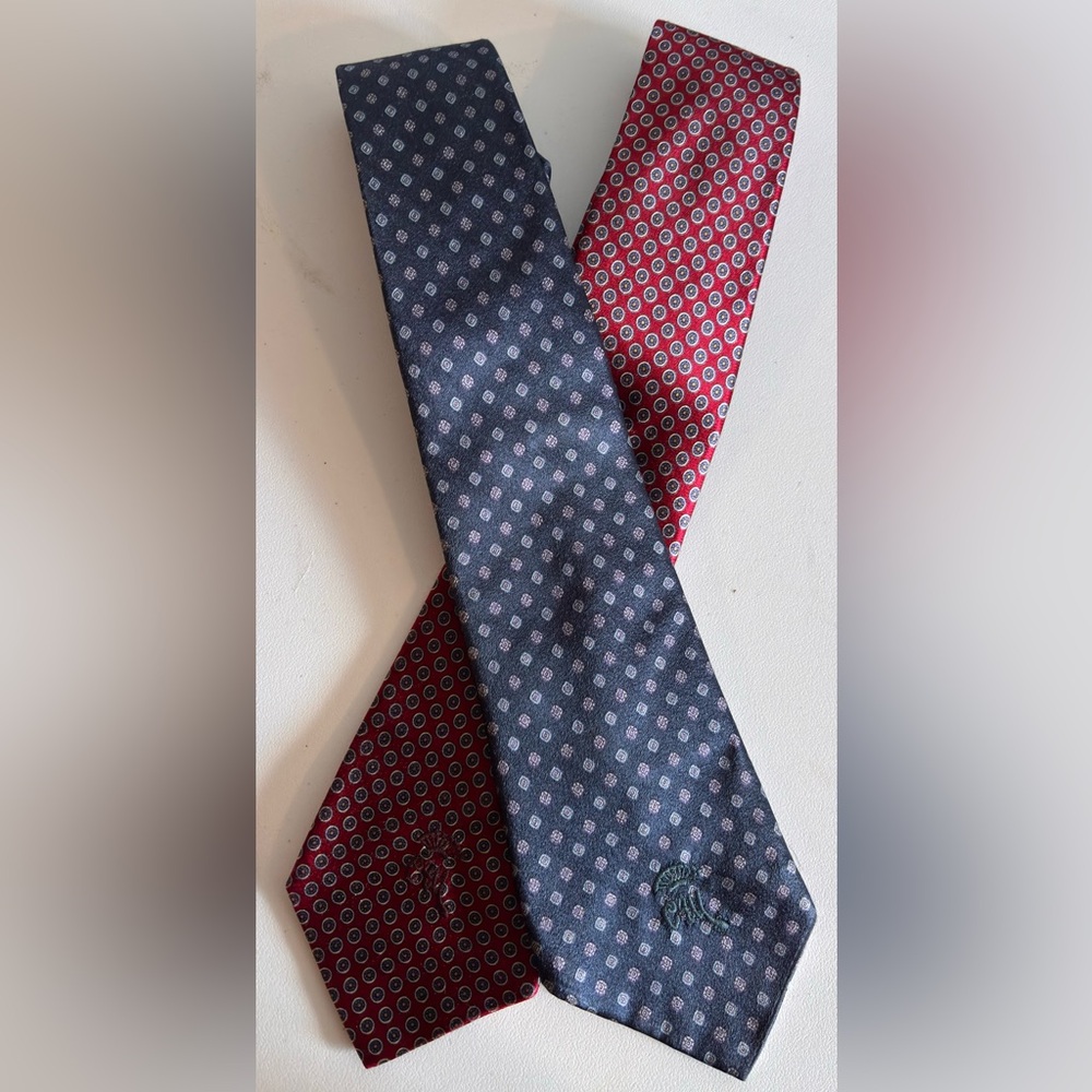 Elegant Countess Mara pair.1- Blue Patterned Tie and 1- Burgundy patterned tie